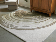 Best Deals Furniture - Ashley Furniture - Rizwana 5' x 7' Area Rug - 5' x 7' Area Rug / Ivory/Brown/Gray - R407762
