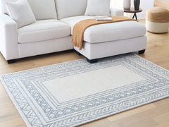Best Deals Furniture - Ashley Furniture - Azelhurst 5' x 7' Area Rug - 5' x 7' Area Rug / Blue/Ivory/Gray - R407852