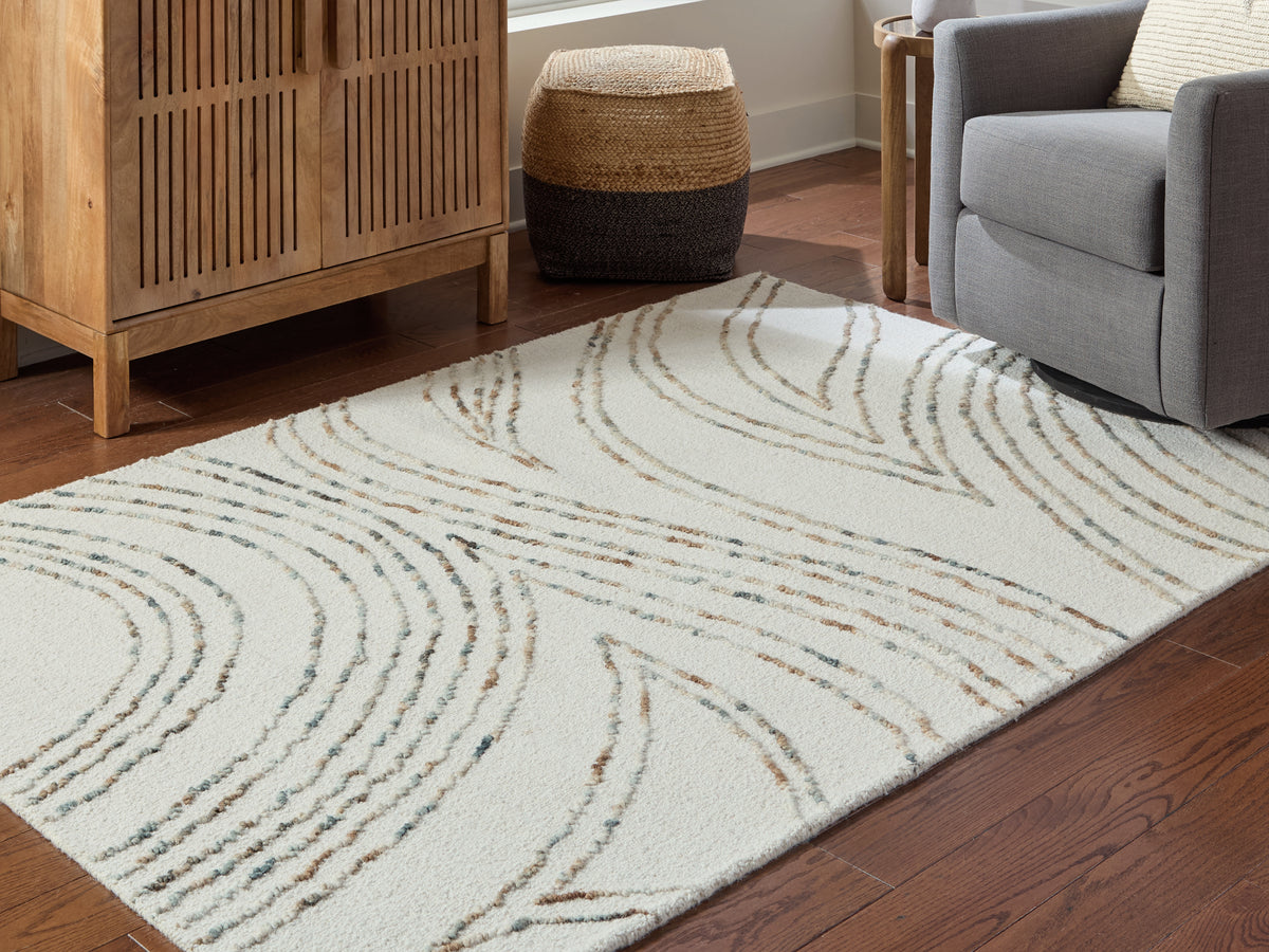 Best Deals Furniture - Ashley Furniture - Deenbury 5' x 7' Area Rug - 5' x 7' Area Rug / Ivory/Green/Brown - R407862