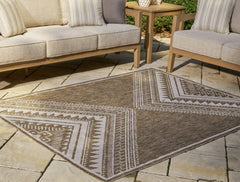 Best Deals Furniture - Ashley Furniture - Dunsler 8' x 10' Rug - 8' x 10' Rug / Brown/Cream - R900011