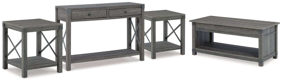 Best Deals Furniture - Ashley Furniture - Freedan Lift-top Coffee Table, 2 End Tables and Console - Lift-top Coffee Table, 2 End Tables and Console - T175T2