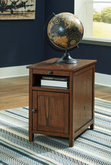 Best Deals Furniture - Ashley Furniture - Treytown Chairside End Table - Chair Side End Table / Brown - T300-117