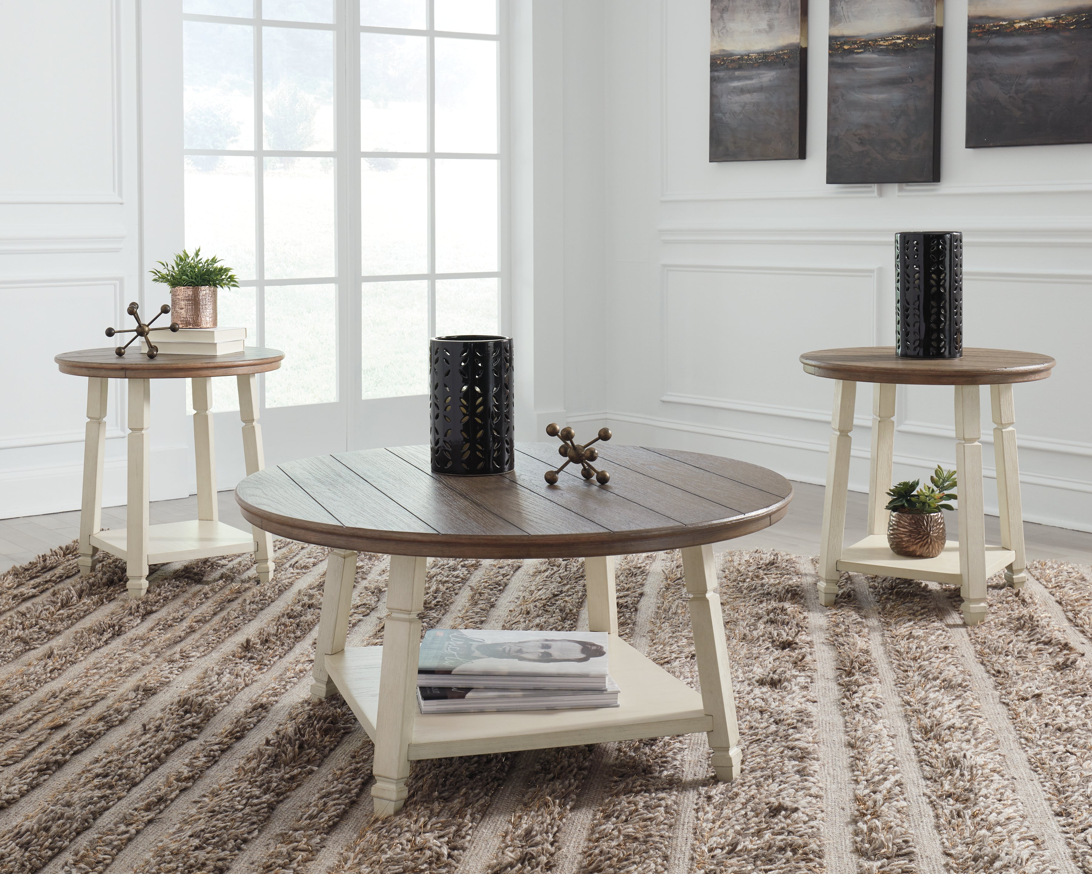 Best Deals Furniture - Ashley Furniture - Bolanbrook Table (Set of 3) - Occasional Table Set (3/CN) / Two-tone - T377-13