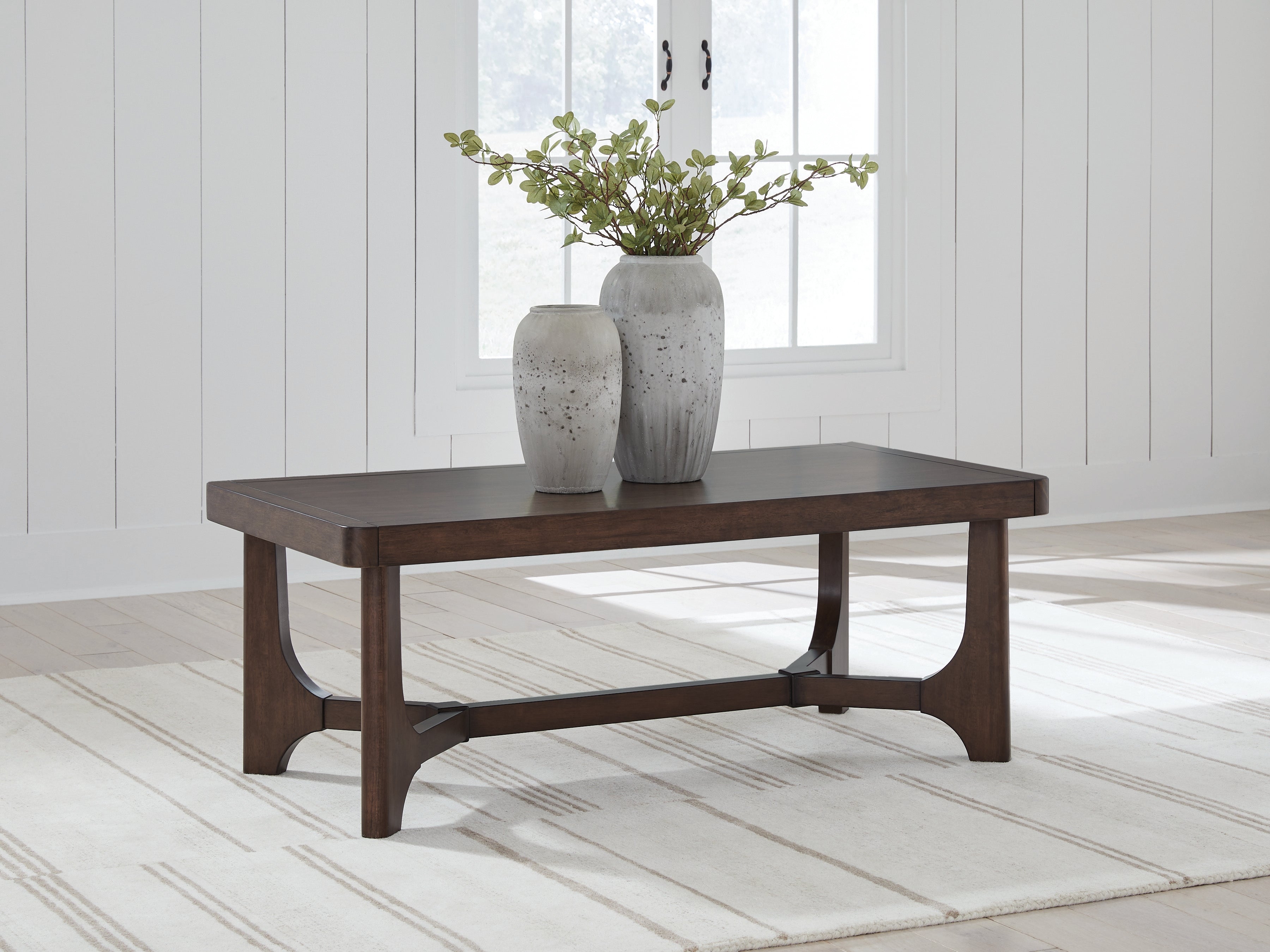 Best Deals Furniture - Ashley Furniture - Korestone Coffee Table - Rectangular Cocktail Table / Dark Brown - T438-1