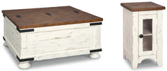 Best Deals Furniture - Ashley Furniture - Wystfield Coffee Table and Chairside End Table - Coffee Table and Chairside End Table / White/Brown - T459T4