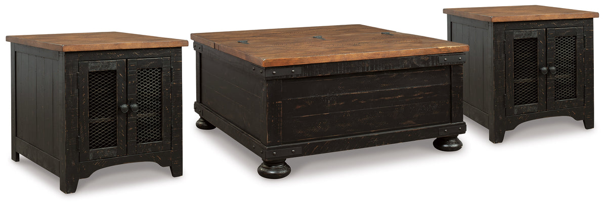 Best Deals Furniture - Ashley Furniture - Valebeck Coffee Table and 2 End Tables - Coffee Table and 2 End Tables / Black/Brown - T468T2