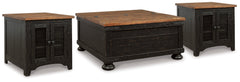 Best Deals Furniture - Ashley Furniture - Valebeck Coffee Table and 2 End Tables - Coffee Table and 2 End Tables / Black/Brown - T468T2