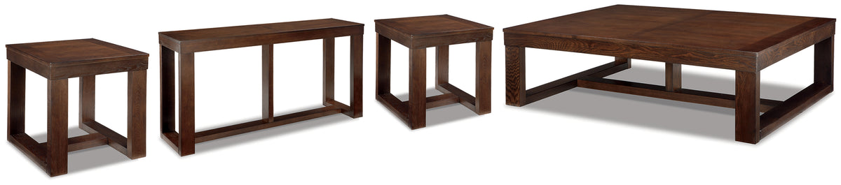 Best Deals Furniture - Ashley Furniture - Watson Coffee Table and 2 End Tables with Console - Coffee Table and 2 End Tables with Console / Dark Brown - T481T1
