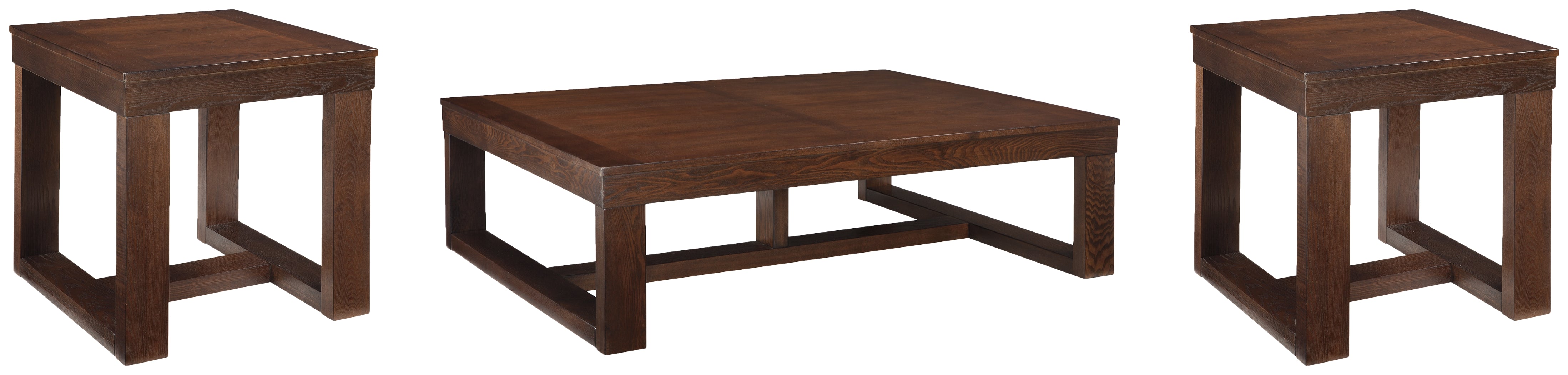 Best Deals Furniture - Ashley Furniture - Watson Coffee Table and 2 End Tables - Coffee Table and 2 End Tables / Dark Brown - T481T2