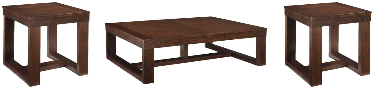Best Deals Furniture - Ashley Furniture - Watson Coffee Table and 2 End Tables - Coffee Table and 2 End Tables / Dark Brown - T481T2