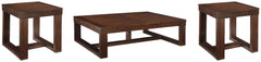 Best Deals Furniture - Ashley Furniture - Watson Coffee Table and 2 End Tables - Coffee Table and 2 End Tables / Dark Brown - T481T2