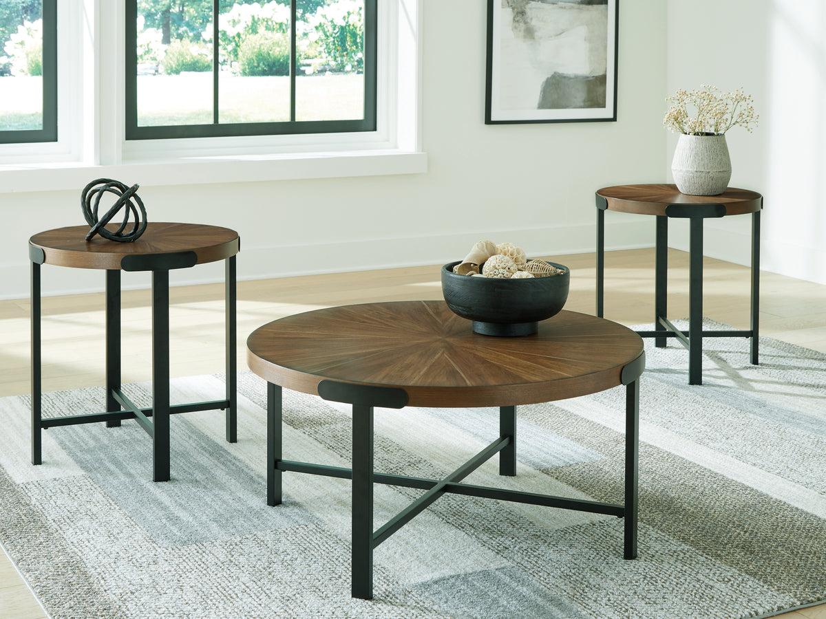 Best Deals Furniture - Ashley Furniture - Crosstrail Table (Set of 3) - Occasional Table Set (3/CN) / Brown - T483-13
