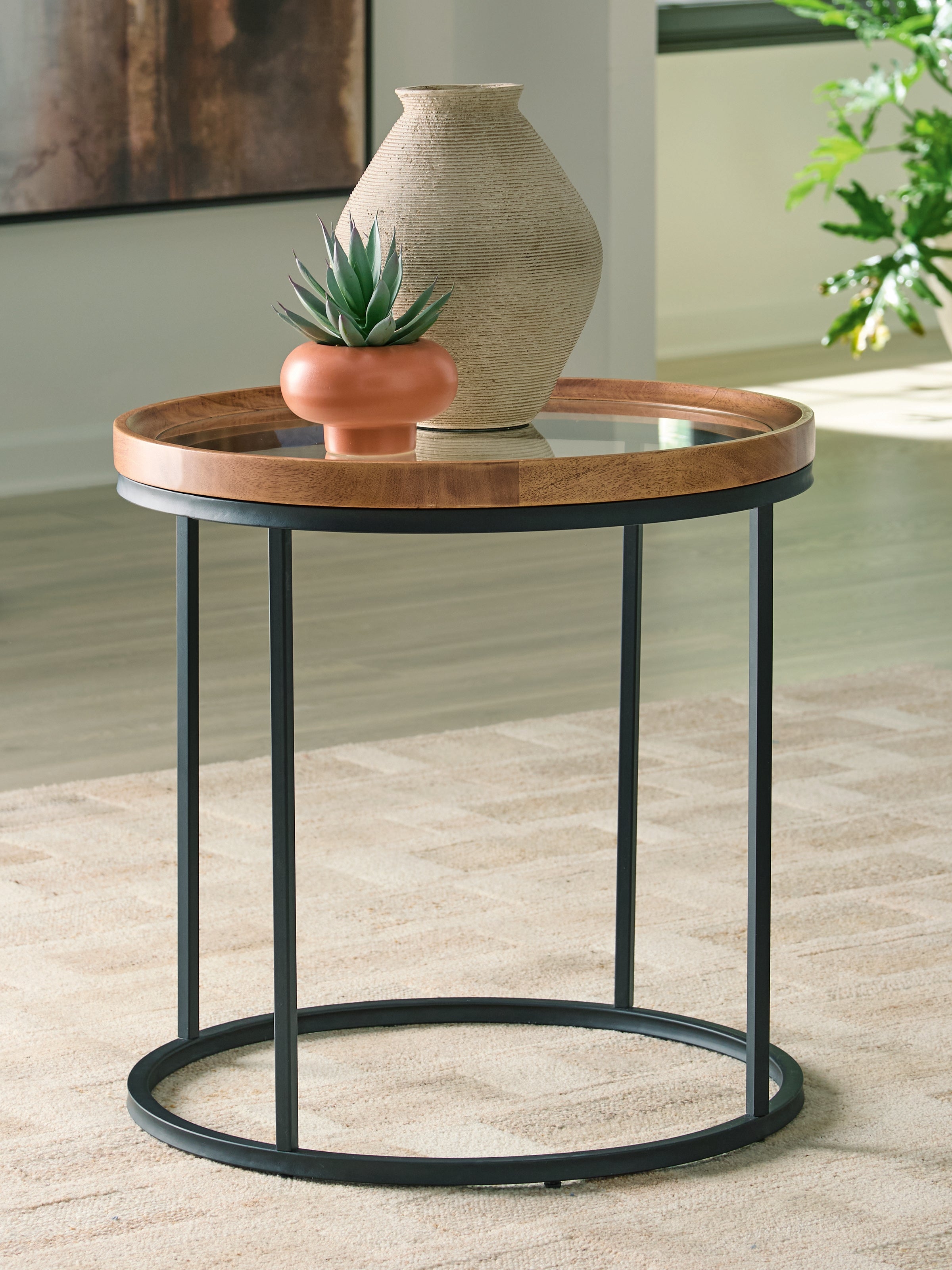 Best Deals Furniture - Ashley Furniture - Noraluna End Table - Round End Table - T502-6