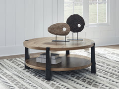 Best Deals Furniture - Ashley Furniture - Ridgester Coffee Table - Round Cocktail Table - T518-8