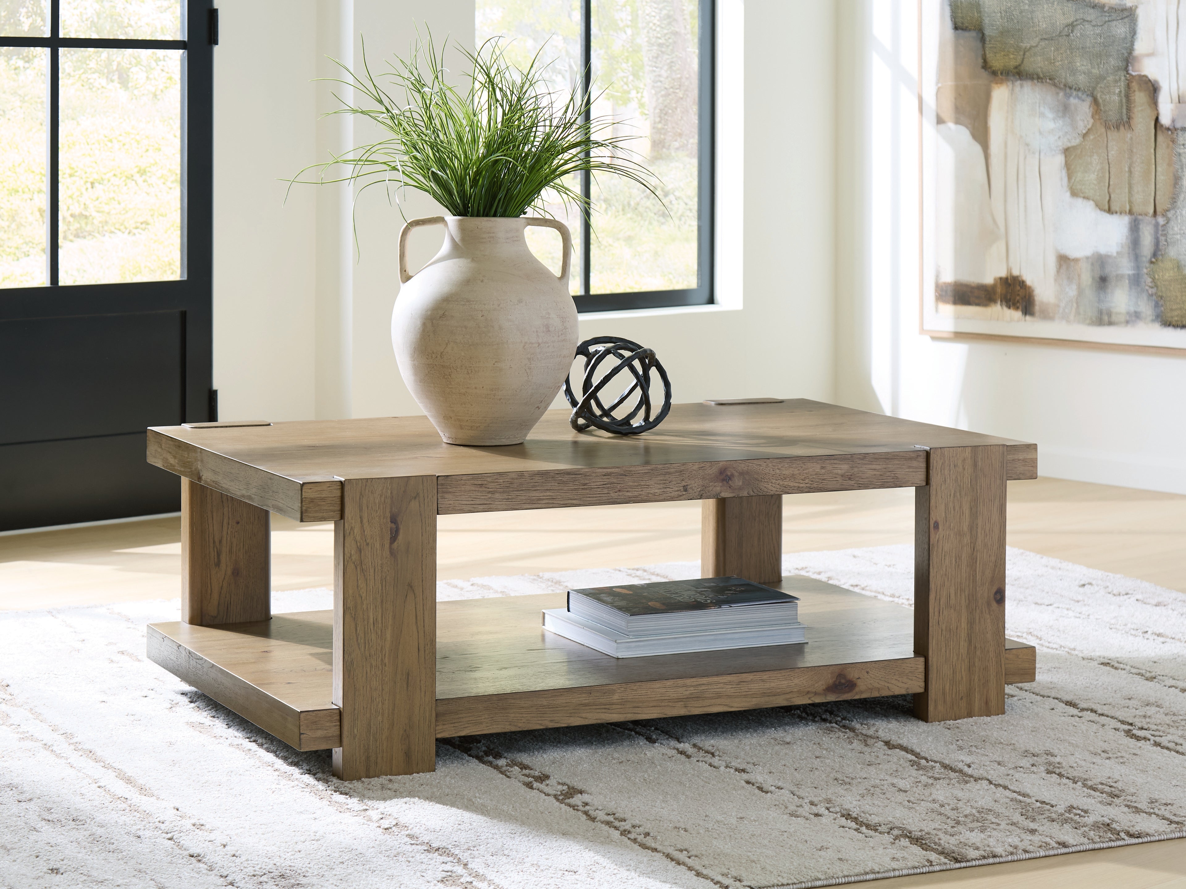 Best Deals Furniture - Ashley Furniture - Flangren Coffee Table - Rectangular Cocktail Table - T553-1