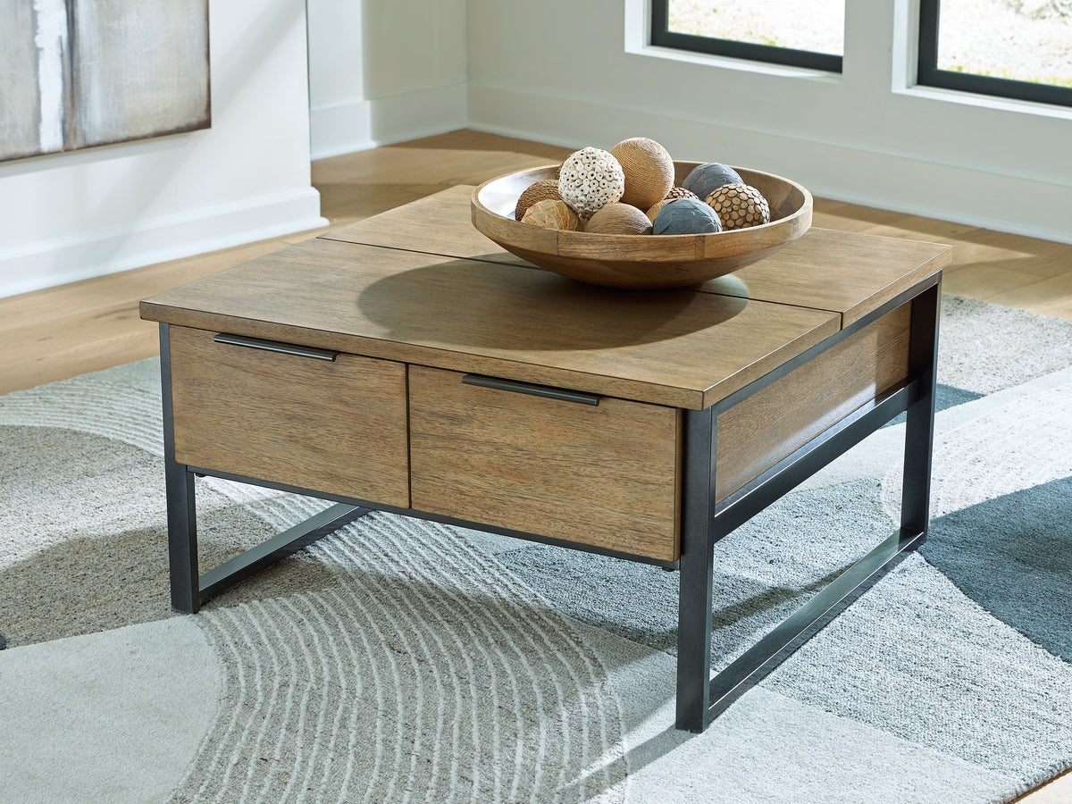 Best Deals Furniture - Ashley Furniture - Montia Lift-Top Coffee Table - Lift Top Cocktail Table - T602-00