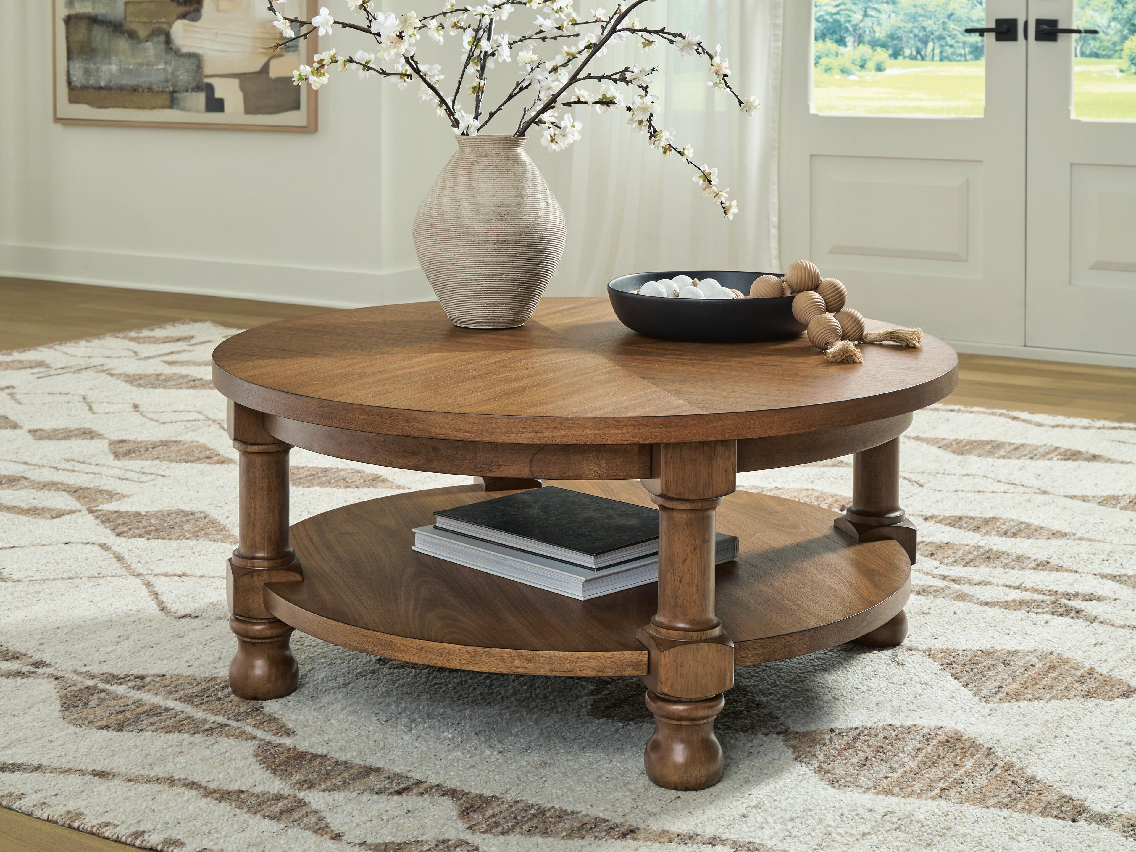 Best Deals Furniture - Ashley Furniture - Chadworth Coffee Table - Round Cocktail Table - T614-8