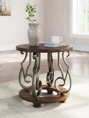 Best Deals Furniture - Ashley Furniture - Frallyn End Table - Round End Table / Dark Brown - T623-6