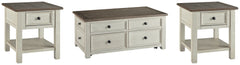 Best Deals Furniture - Ashley Furniture - Bolanburg Coffee Table and 2 End Tables - Coffee Table and 2 End Tables / Two-tone - T637T3