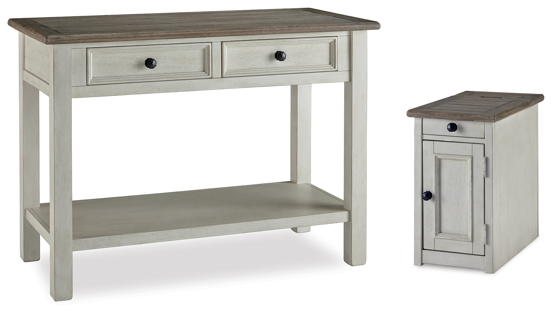 Best Deals Furniture - Ashley Furniture - Bolanburg Sofa Table and Chair Side End Table - Sofa Table and Chair Side End Table / Two-tone - T637T7