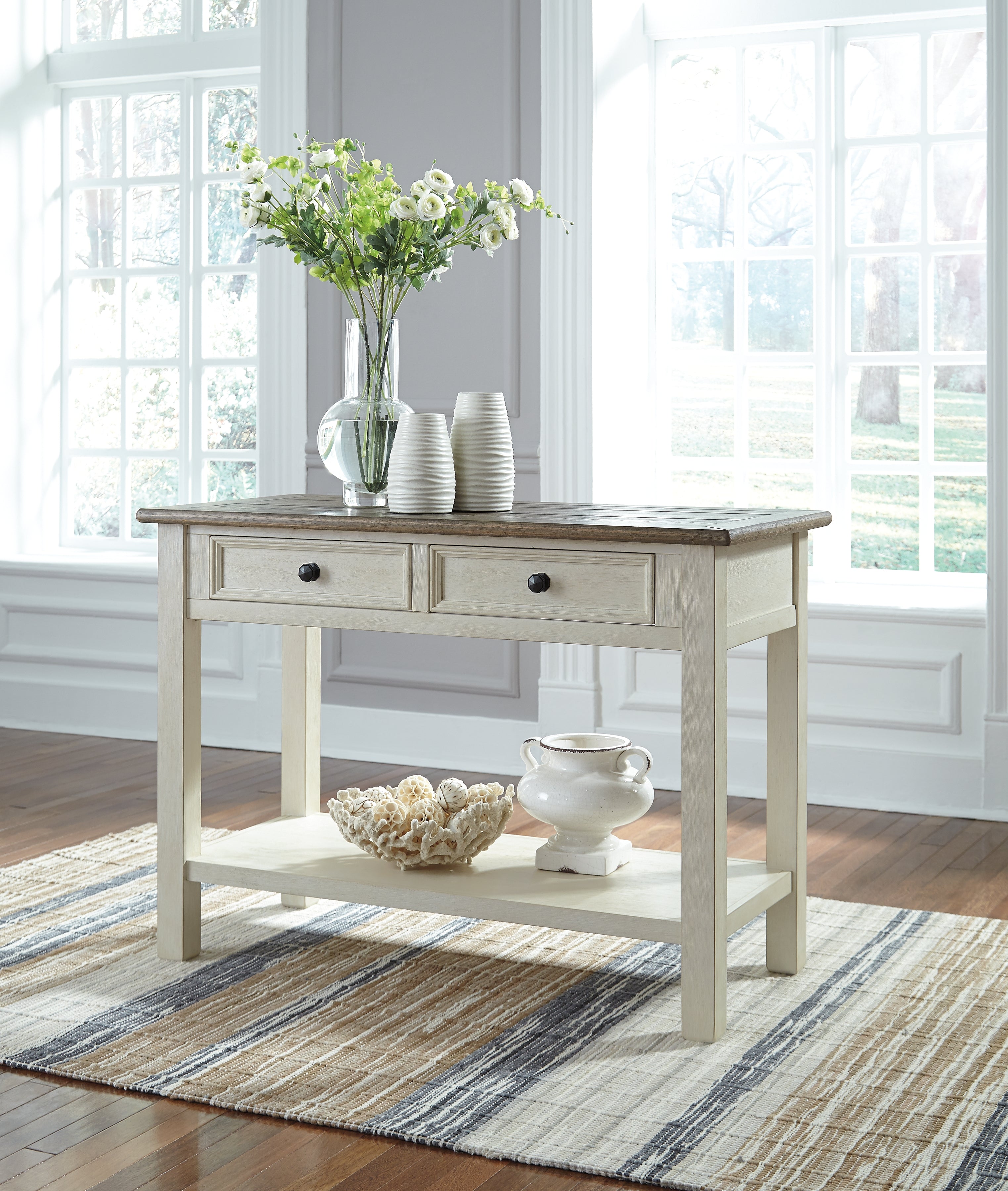 Bolanburg Coffee Table and 2 Chairside End Tables with Console
