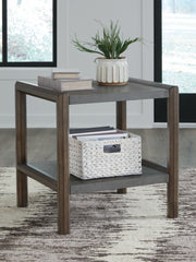 Best Deals Furniture - Ashley Furniture - Kallenny End Table - Rectangular End Table / Brown/Gray - T669-3