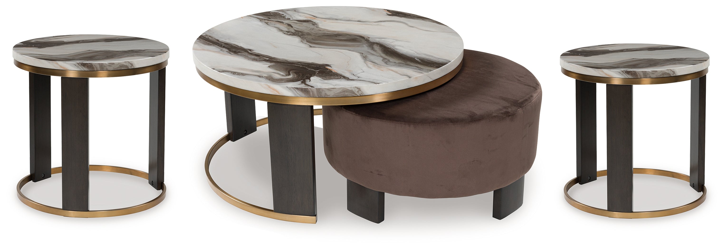 Best Deals Furniture - Ashley Furniture - Jazmore Coffee Table and 2 Ends - Coffee Table and 2 Ends - T671T1