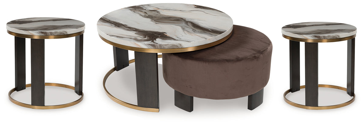 Best Deals Furniture - Ashley Furniture - Jazmore Coffee Table and 2 Ends - Coffee Table and 2 Ends - T671T1