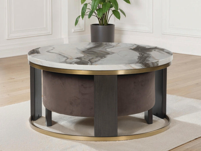 Best Deals Furniture - Ashley Furniture - Jazmore Nesting Coffee Table (Set of 2) - Nesting Cocktail Tables (Set of 2) / Brown/Brass Finish - T671-22
