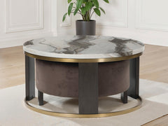 Best Deals Furniture - Ashley Furniture - Jazmore Nesting Coffee Table (Set of 2) - Nesting Cocktail Tables (Set of 2) / Brown/Brass Finish - T671-22