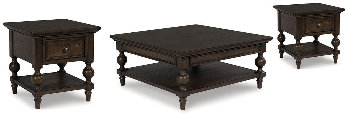 Best Deals Furniture - Ashley Furniture - Veramond Coffee Table and 2 End Tables - Coffee Table and 2 End Tables / Dark Brown - T694T1