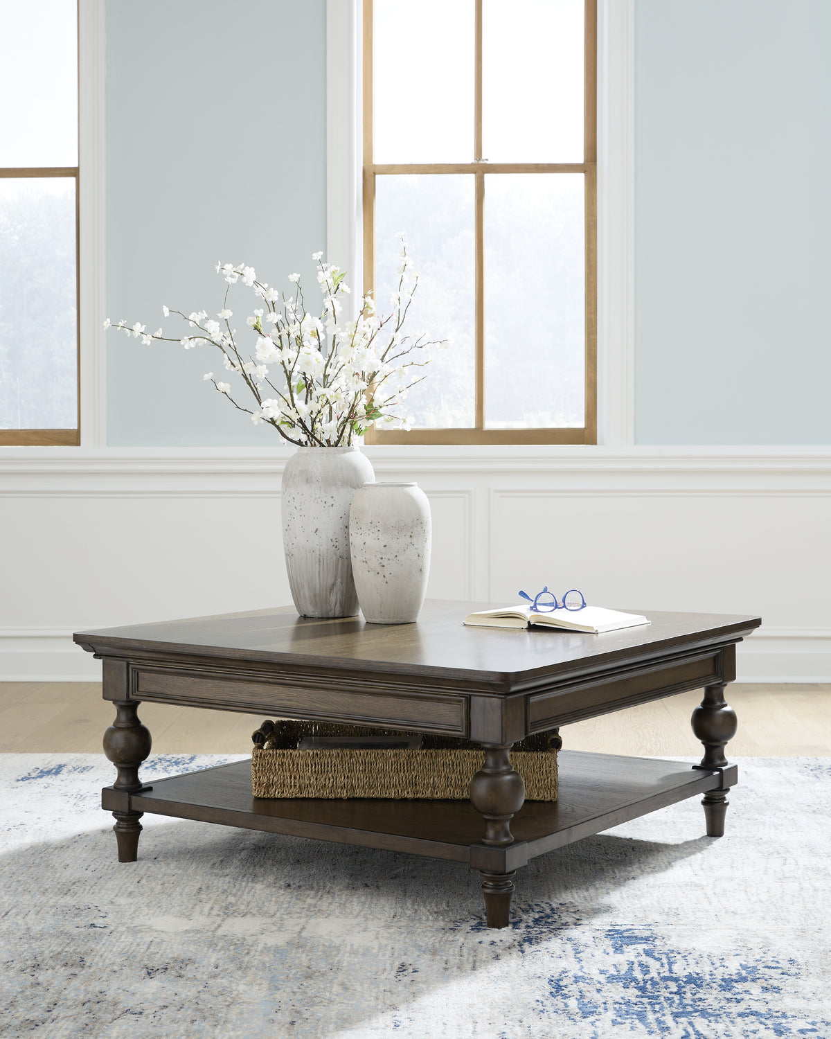 Best Deals Furniture - Ashley Furniture - Veramond Coffee Table - Square Cocktail Table / Dark Brown - T694-8