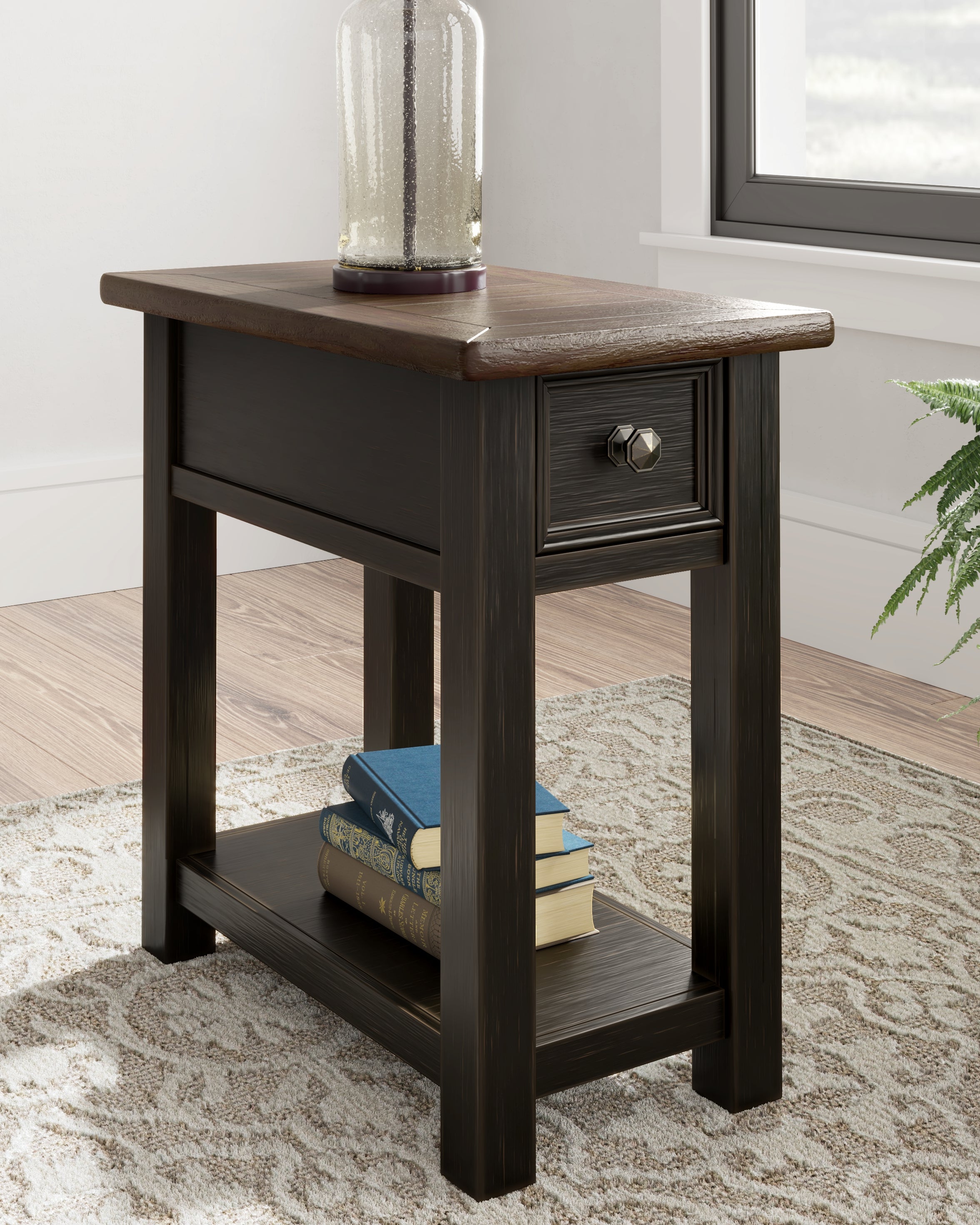Best Deals Furniture - Ashley Furniture - Tyler Creek Chairside End Table - Chair Side End Table / Grayish Brown/Black - T736-107