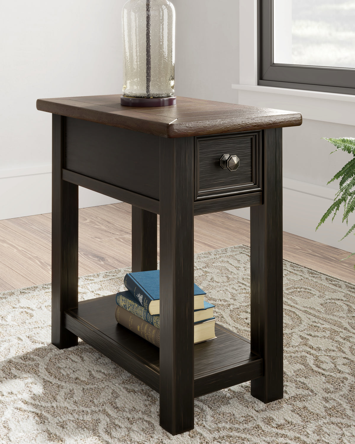 Best Deals Furniture - Ashley Furniture - Tyler Creek Chairside End Table - Chair Side End Table / Grayish Brown/Black - T736-107