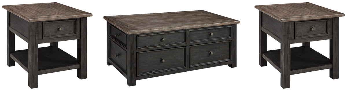 Best Deals Furniture - Ashley Furniture - Tyler Creek Coffee Table and 2 End Tables - Coffee Table and 2 End Tables / Grayish Brown/Black - T736T2
