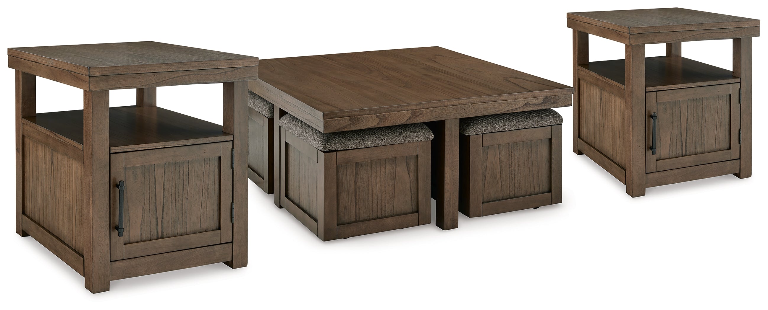Best Deals Furniture - Ashley Furniture - Boardernest Coffee Table and 2 End Tables - Coffee Table and 2 End Tables / Brown - T738T1