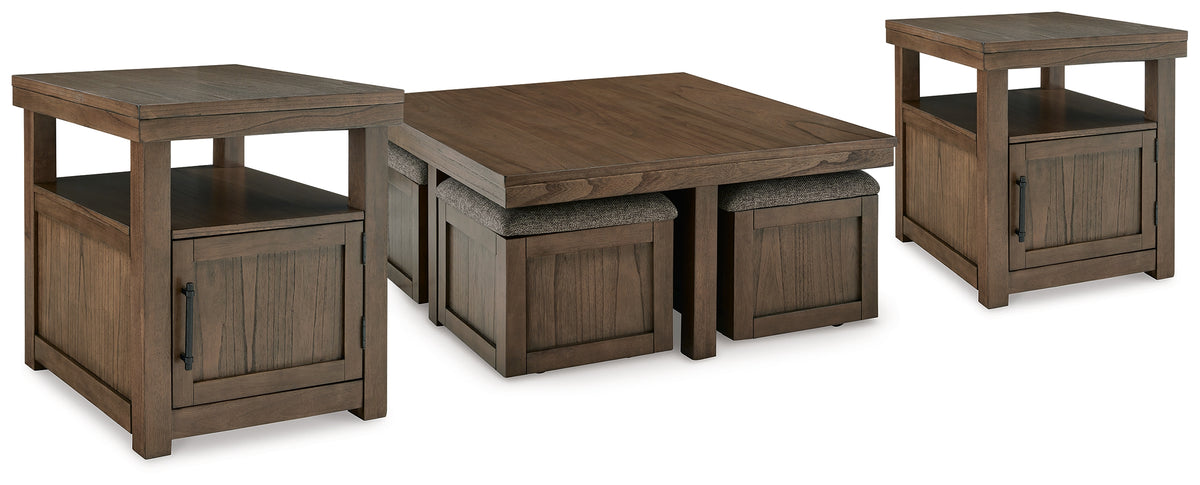 Best Deals Furniture - Ashley Furniture - Boardernest Coffee Table and 2 End Tables - Coffee Table and 2 End Tables / Brown - T738T1