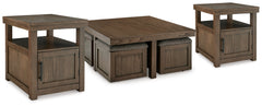 Best Deals Furniture - Ashley Furniture - Boardernest Coffee Table and 2 End Tables - Coffee Table and 2 End Tables / Brown - T738T1