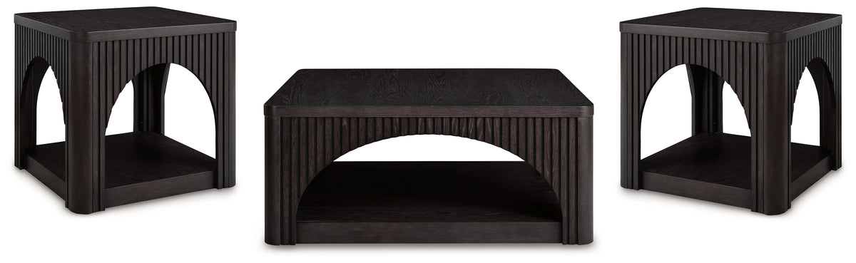 Best Deals Furniture - Ashley Furniture - Yellink Coffee Table and 2 End Tables - Coffee Table and 2 End Tables / Black - T760T1
