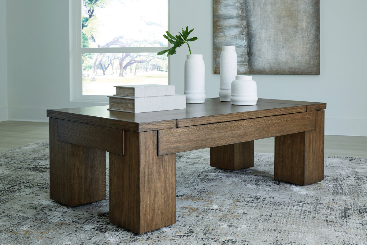 Best Deals Furniture - Ashley Furniture - Rosswain Lift-Top Coffee Table - Lift Top Cocktail Table - T763-9