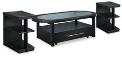 Best Deals Furniture - Ashley Furniture - Winbardi Coffee Table and 2 Chairside End Tables - Coffee Table and 2 Chairside End Tables / Black - T786T2