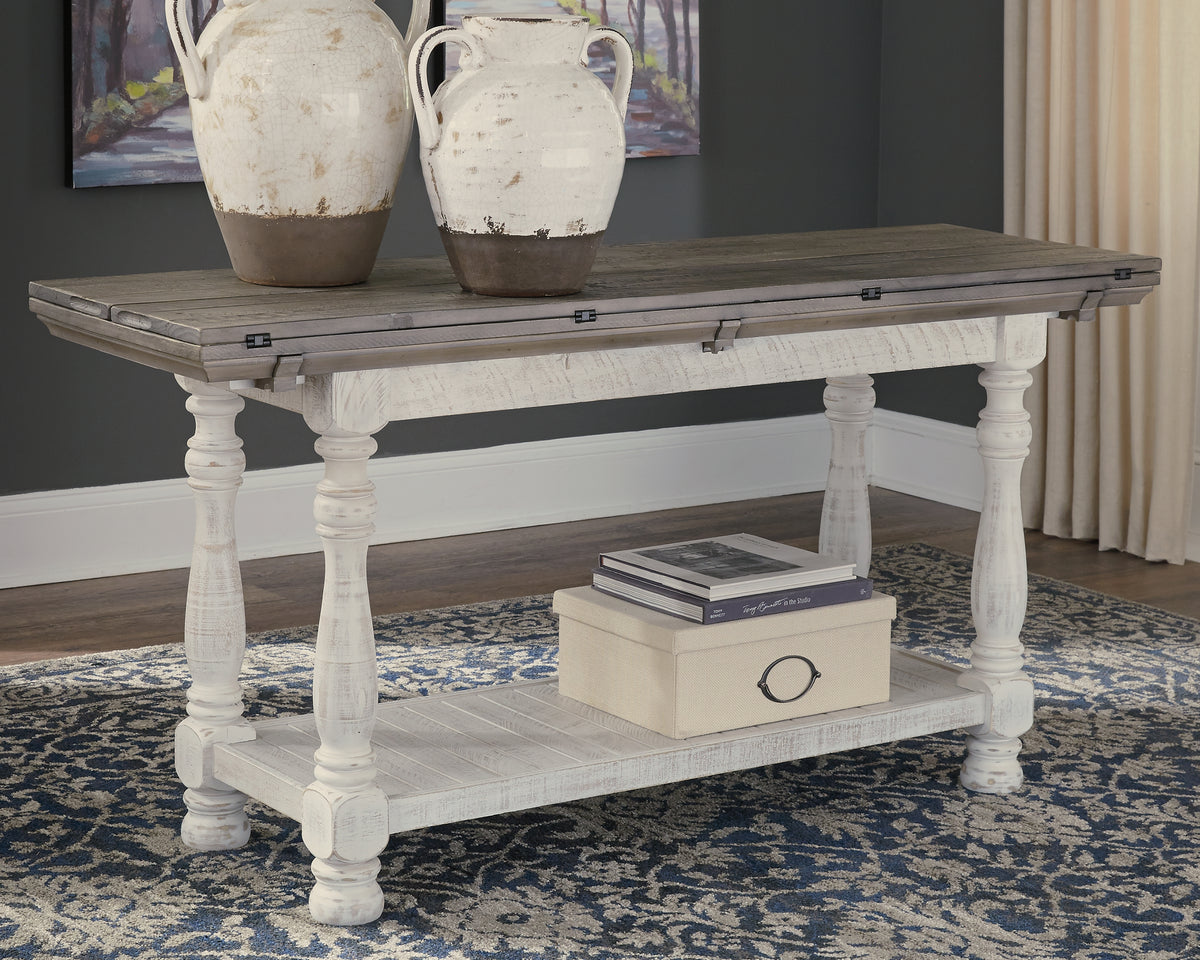 Best Deals Furniture - Ashley Furniture - Havalance Sofa/Console Table - Flip Top Sofa Table / Gray/White - T814-4