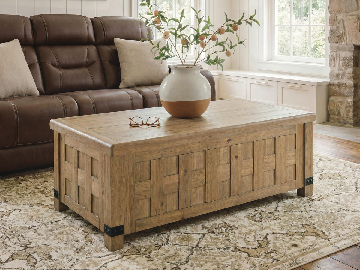 Best Deals Furniture - Ashley Furniture - Ridgester Lift-Top Coffee Table - Lift Top Cocktail Table - T858-9