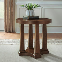 Best Deals Furniture - Ashley Furniture - Rustic Plains End Table - Round End Table - T877-6