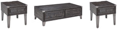 Best Deals Furniture - Ashley Furniture - Todoe Coffee Table and 2 End Tables - Coffee Table and 2 End Tables / Dark Gray - T901T2