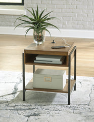 Best Deals Furniture - Ashley Furniture - Fridley End Table - Rectangular End Table / Brown/Black - T964-3