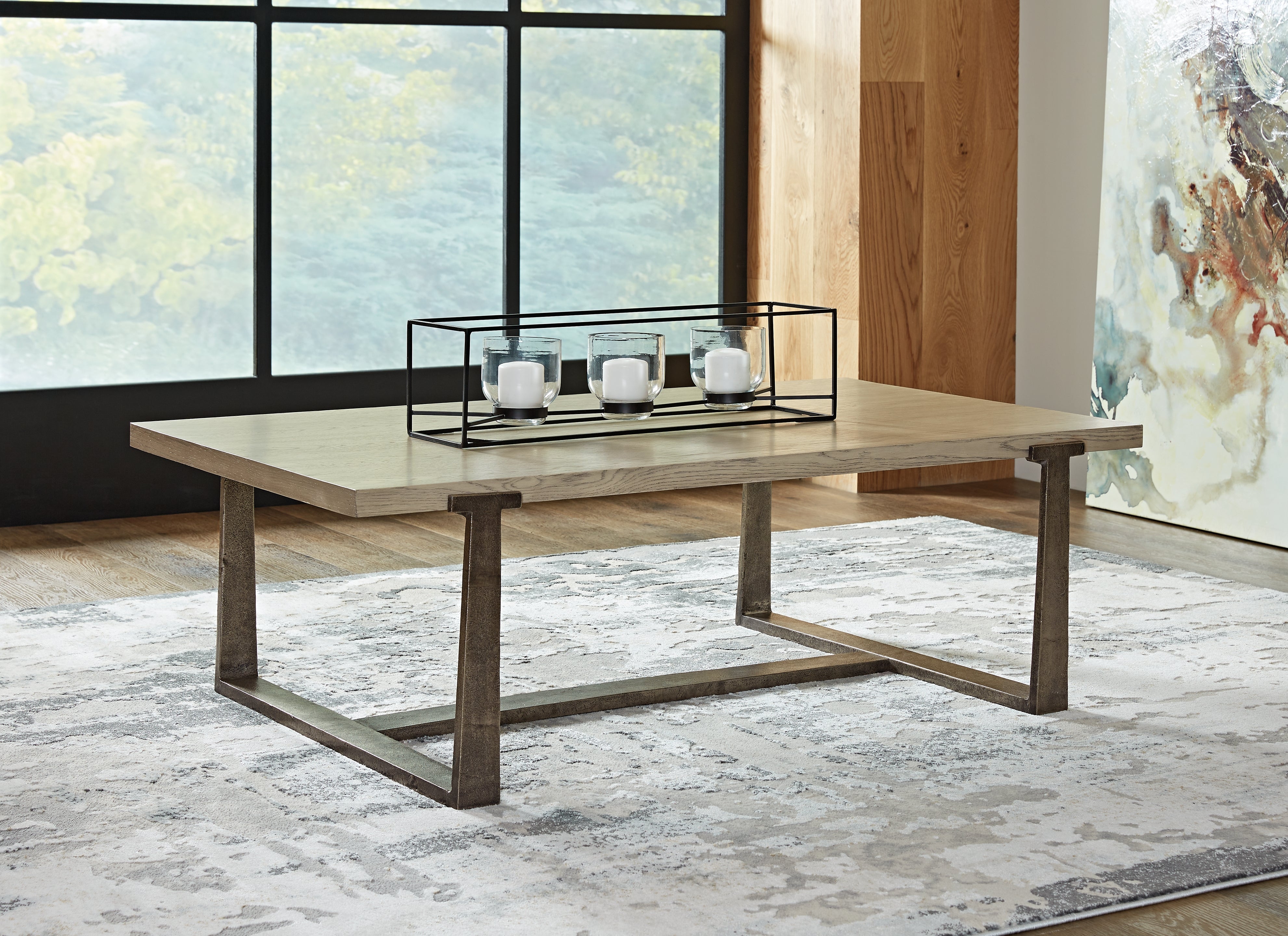 Best Deals Furniture - Ashley Furniture - Dalenville Coffee Table - Rectangular Cocktail Table / Gray - T965-1
