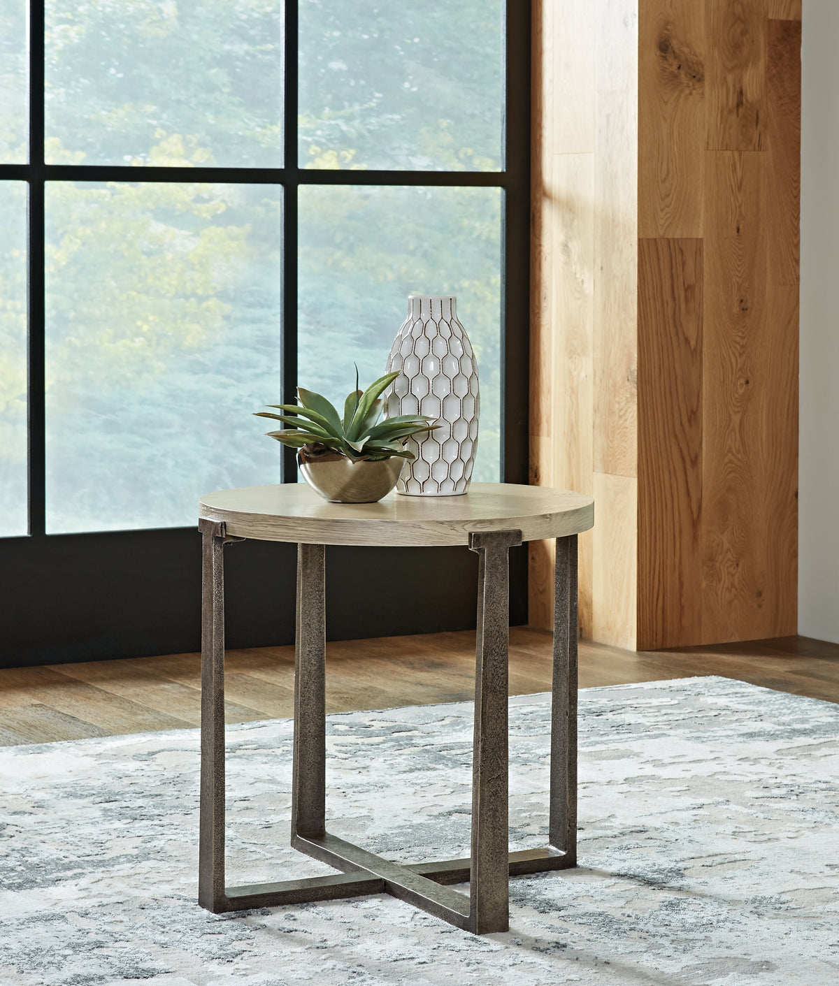 Best Deals Furniture - Ashley Furniture - Dalenville End Table - Round End Table / Gray - T965-6