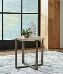 Best Deals Furniture - Ashley Furniture - Dalenville End Table - Round End Table / Gray - T965-6