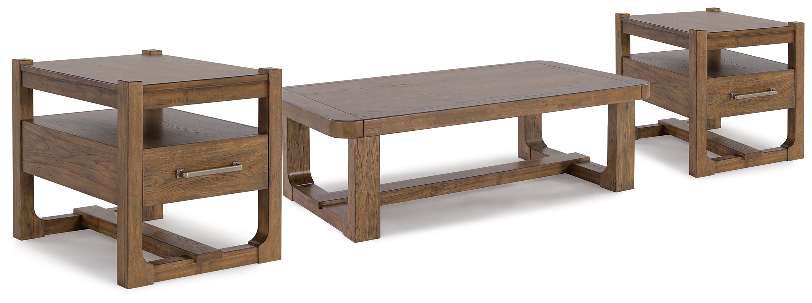 Best Deals Furniture - Ashley Furniture - Cabalynn Coffee Table and 2 End Tables - Coffee Table and 2 End Tables / Light Brown - T974T1